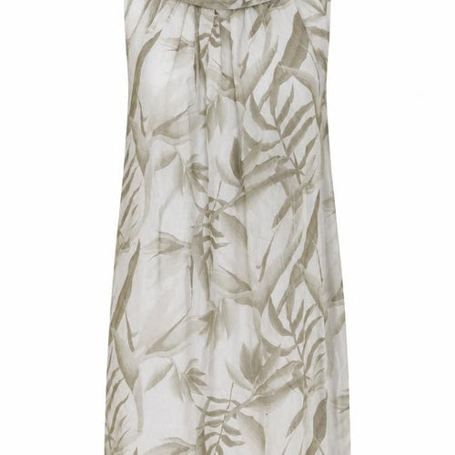 Elena Bardi Womens Beige Geometric Polyester Tank Dress Size M Cowl Neck Pullover