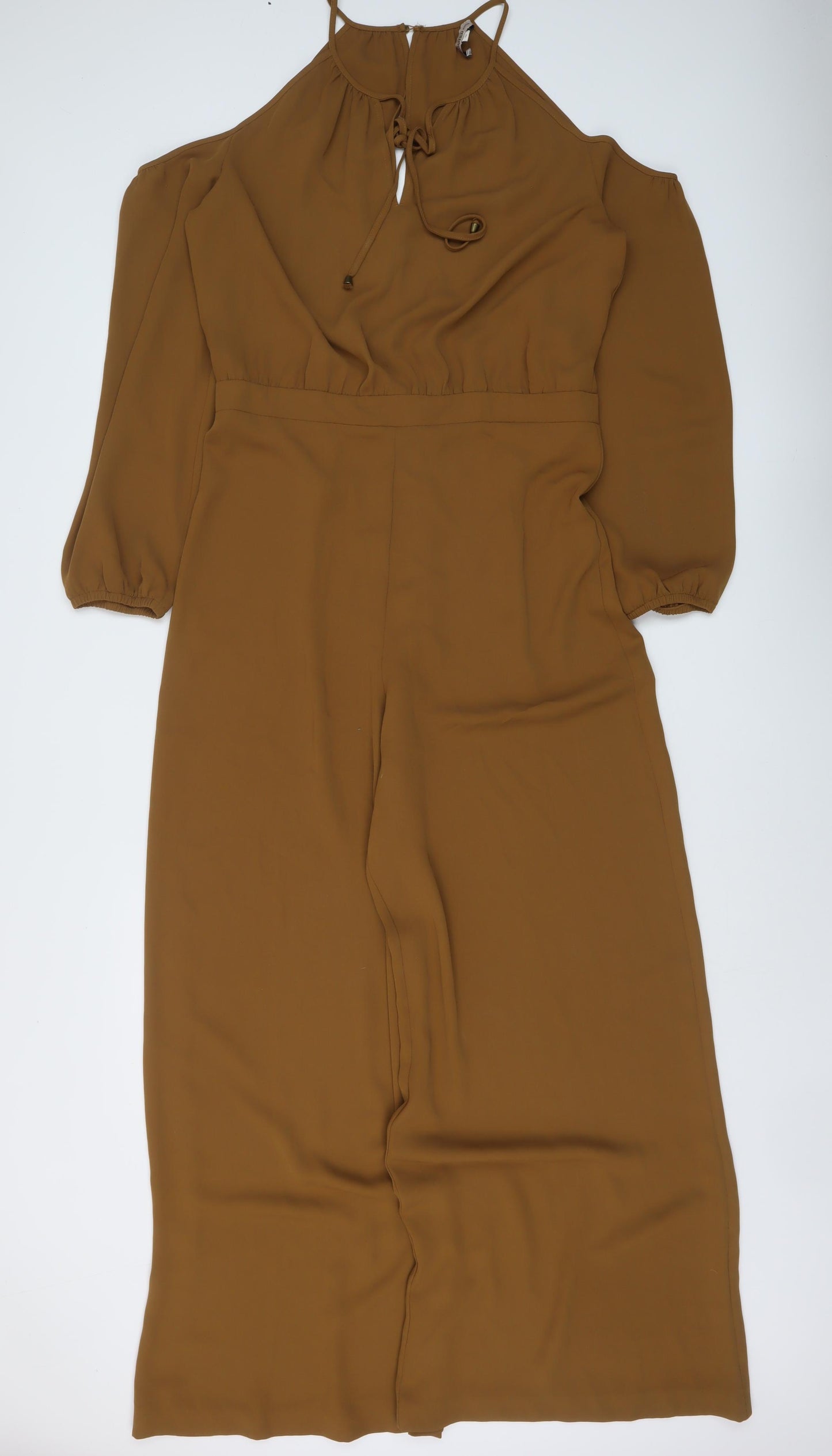 Marks and Spencer Womens Brown Polyester Jumpsuit One-Piece Size 12 Pullover