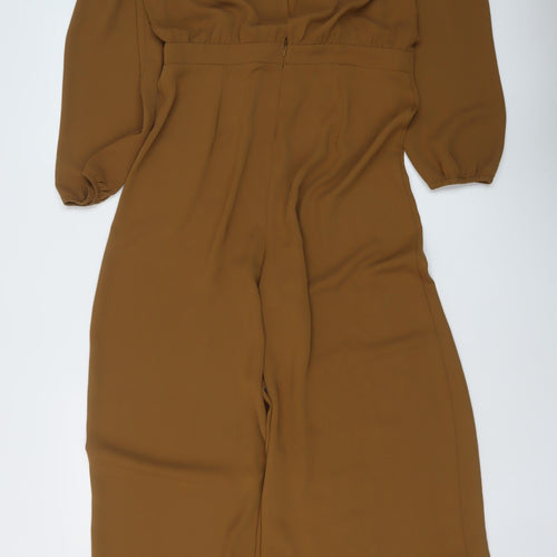 Marks and Spencer Womens Brown Polyester Jumpsuit One-Piece Size 12 Pullover