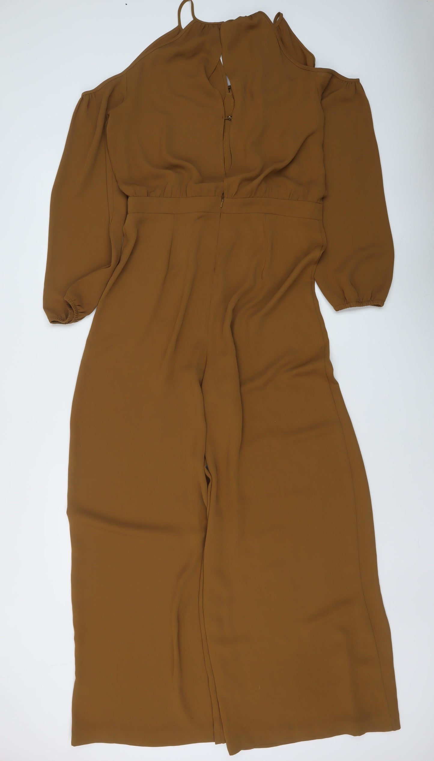 Marks and Spencer Womens Brown Polyester Jumpsuit One-Piece Size 12 Pullover