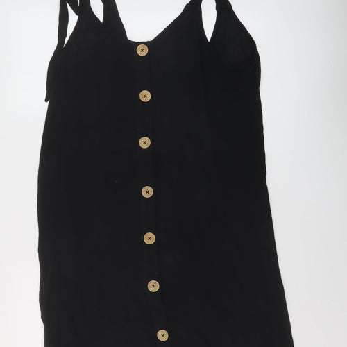 Marks and Spencer Womens Black Polyester A-Line Size 14 Round Neck Pullover