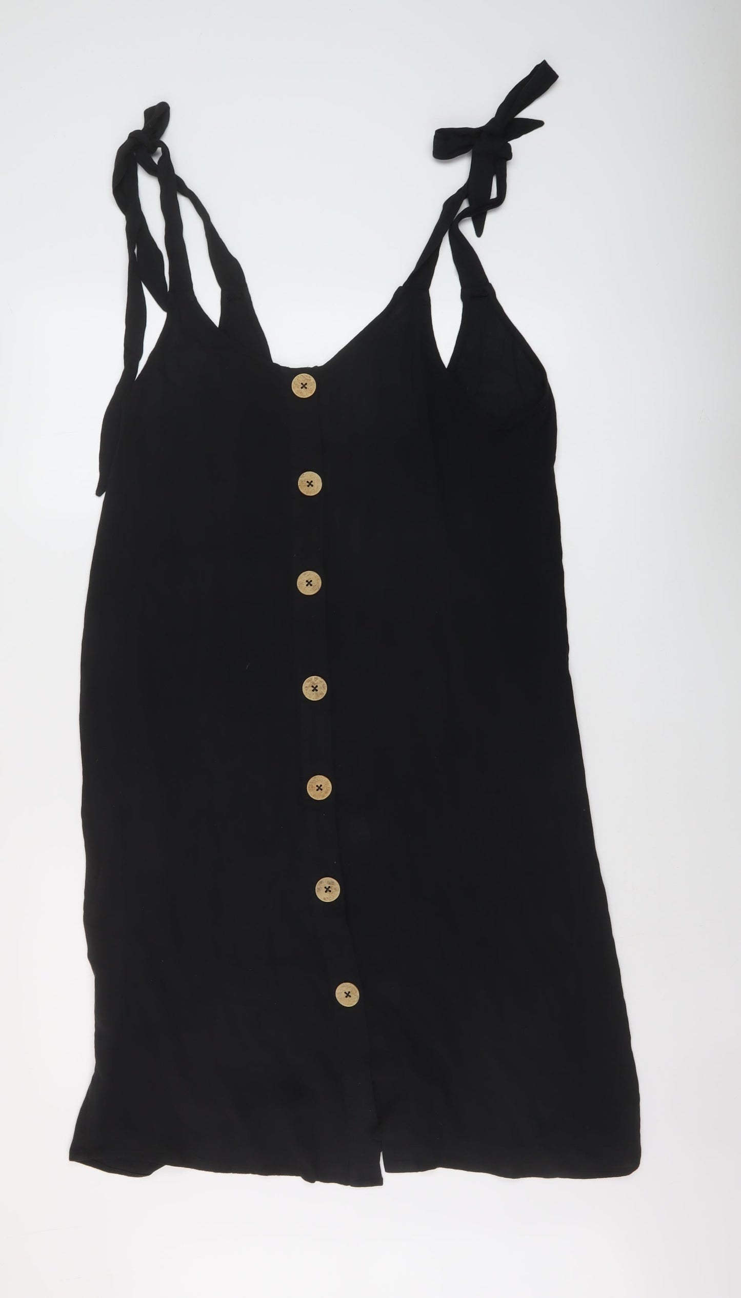 Marks and Spencer Womens Black Polyester A-Line Size 14 Round Neck Pullover
