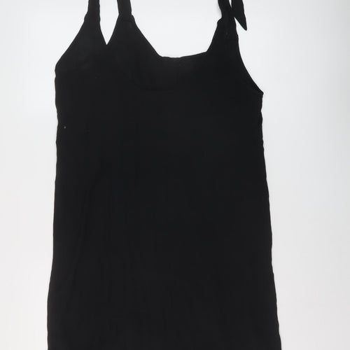 Marks and Spencer Womens Black Polyester A-Line Size 14 Round Neck Pullover