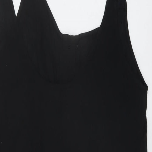 Marks and Spencer Womens Black Polyester A-Line Size 14 Round Neck Pullover