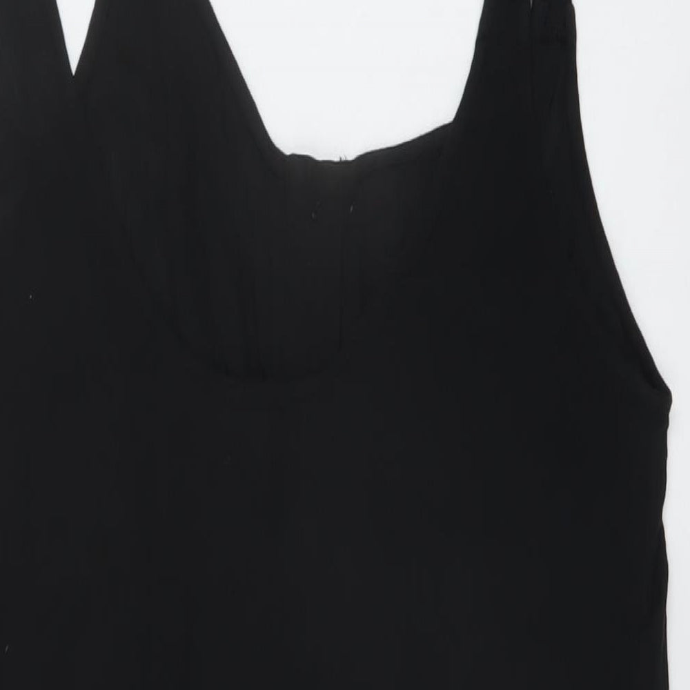 Marks and Spencer Womens Black Polyester A-Line Size 14 Round Neck Pullover