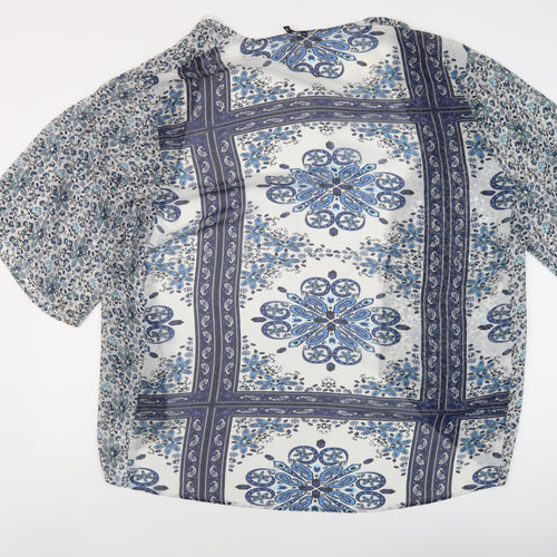 H&M Womens Blue Geometric Polyester Cover Up Size S