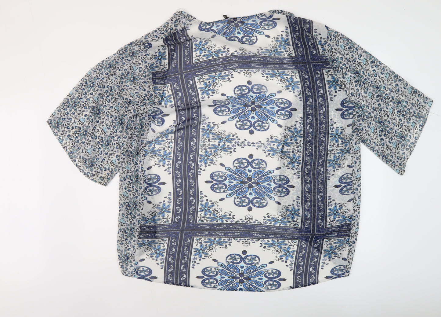 H&M Womens Blue Geometric Polyester Cover Up Size S