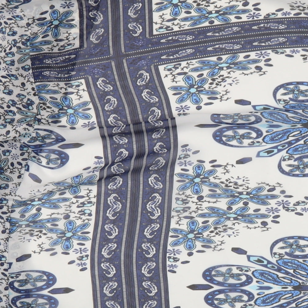 H&M Womens Blue Geometric Polyester Cover Up Size S