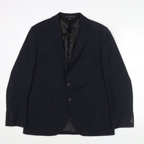Autograph Mens Blue Wool Jacket Suit Jacket Size 40 Regular