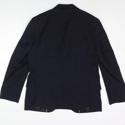 Autograph Mens Blue Wool Jacket Suit Jacket Size 40 Regular