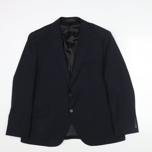 Autograph Mens Blue Wool Jacket Suit Jacket Size 44 Regular