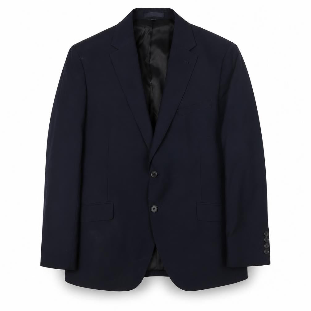 Front view of Autograph men’s blue wool jacket suit jacket, size 44, regular