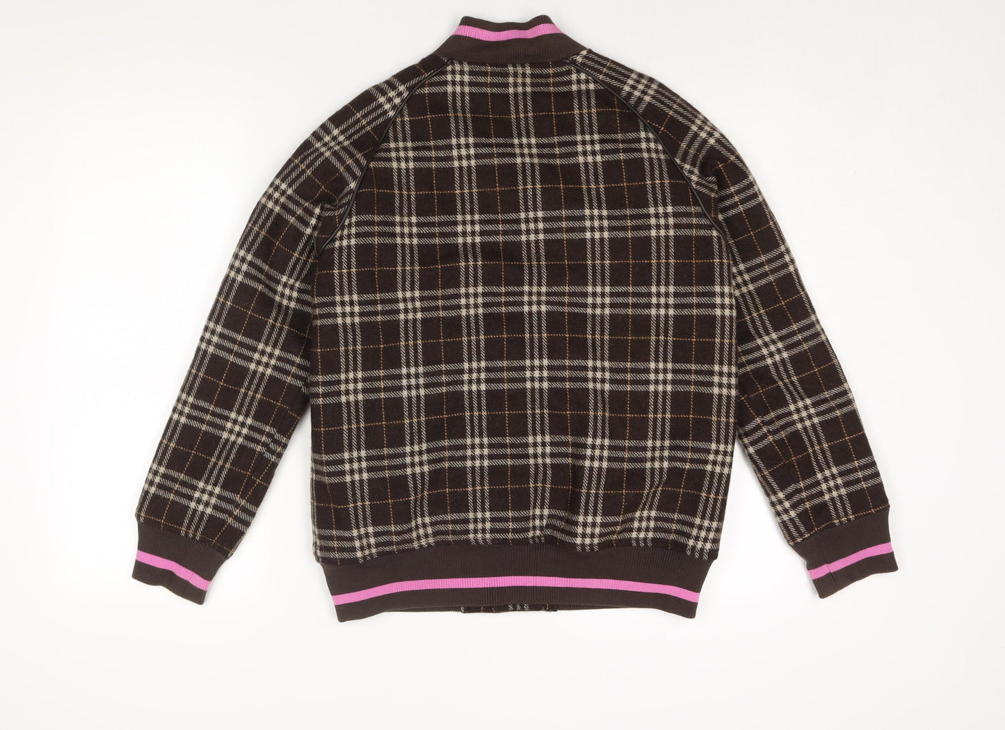 Two Percent Homme Mens Brown Check Bomber Jacket Jacket Size M Zip