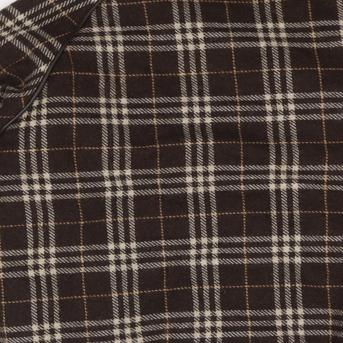 Two Percent Homme Mens Brown Check Bomber Jacket Jacket Size M Zip