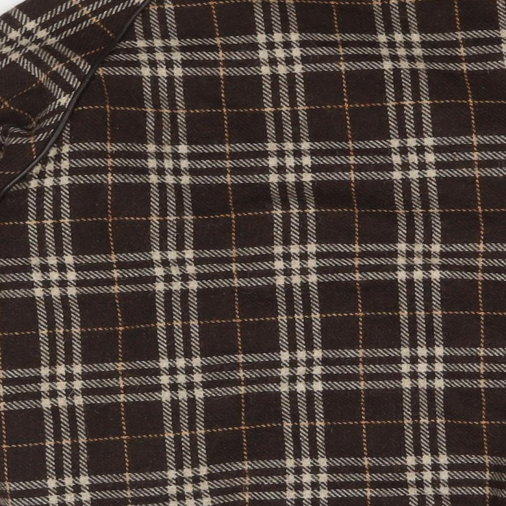 Two Percent Homme Mens Brown Check Bomber Jacket Jacket Size M Zip