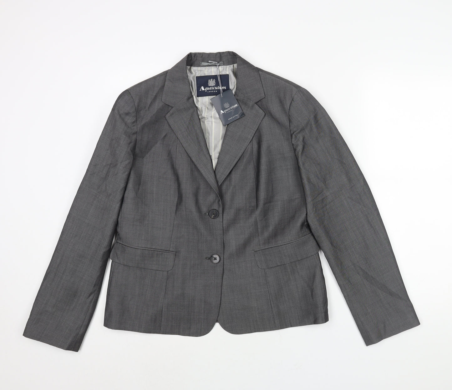 Aquascutum Womens Grey Wool Jacket Suit Jacket Size M - Estimated Size