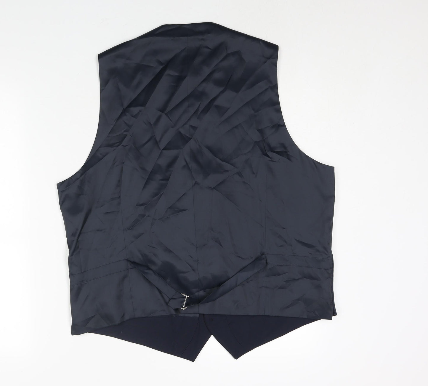 Marks and Spencer Mens Blue Polyester Jacket Suit Waistcoat Size 46 Regular