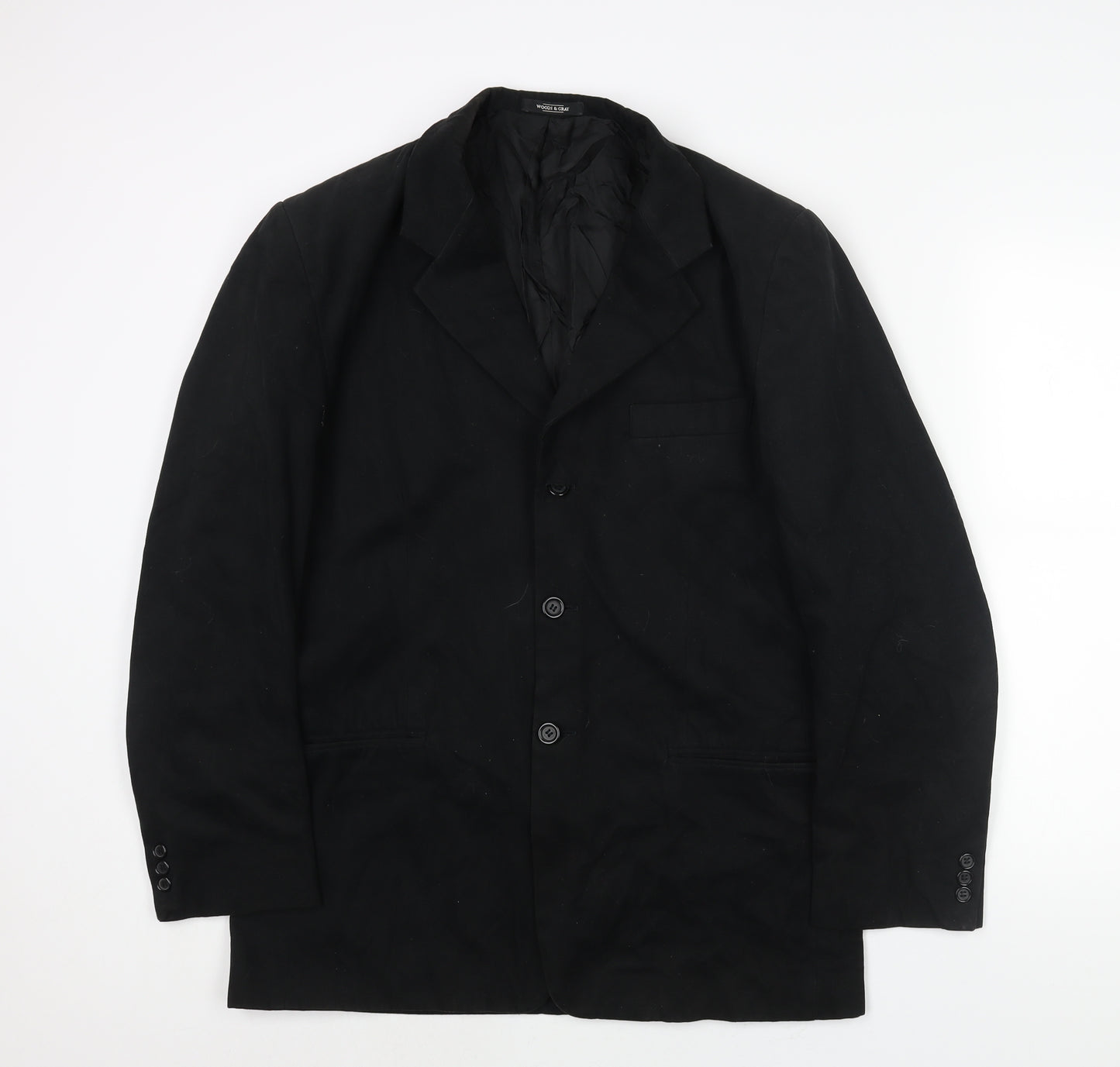 Woods & Gray Mens Black Jacket Blazer Size 40 Button