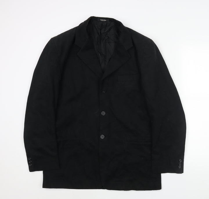 Woods & Gray Mens Black Jacket Blazer Size 40 Button