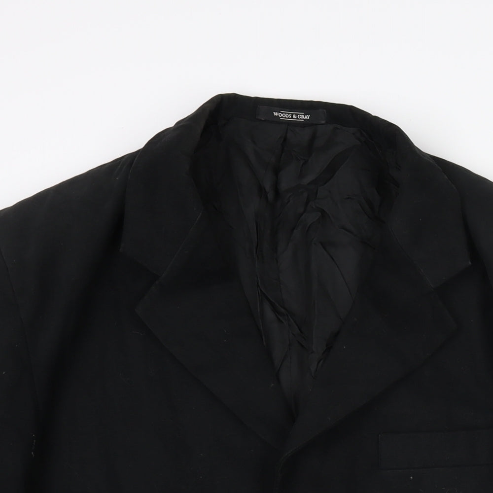 Woods & Gray Mens Black Jacket Blazer Size 40 Button