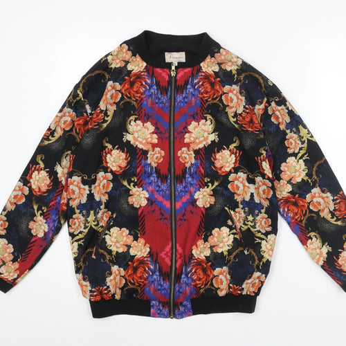 Oliver Bonas Womens Multicoloured Geometric Bomber Jacket Jacket Size 8 Zip