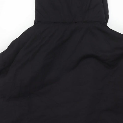 New Look Womens Black Parka Coat Size 18 Zip - Drawstring Waist
