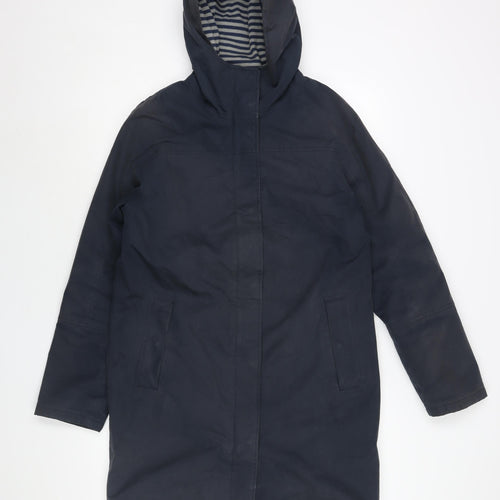 Seasalf Womens Blue Rain Coat Coat Size 8 Zip - Waterproof Breathable