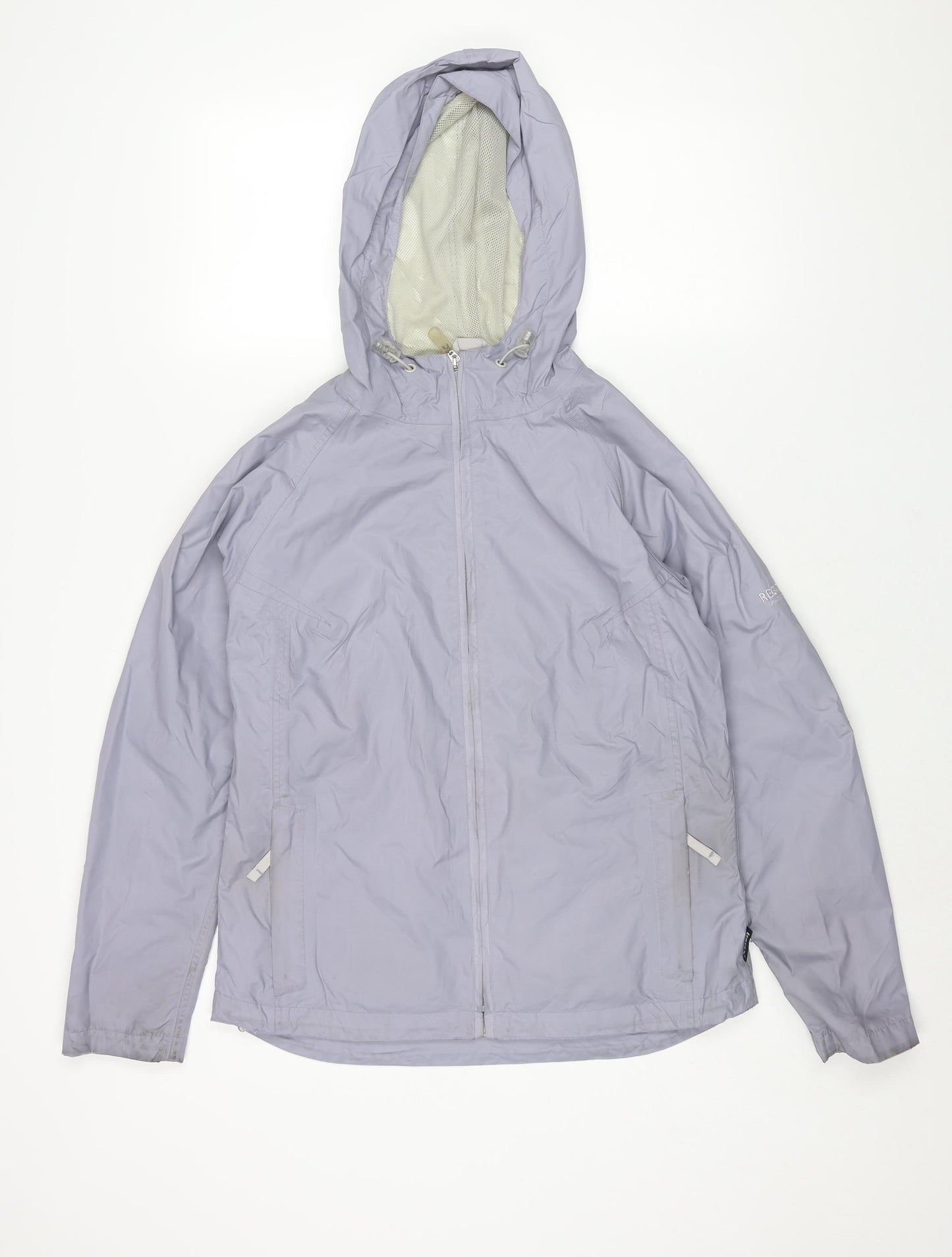 Regatta Womens Purple Rain Coat Coat Size 10 Zip - Drawstring Waterproof Logo