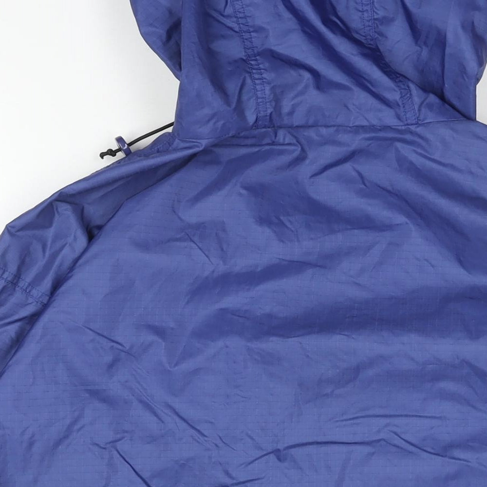 Heavy Construction Mens Blue Anorak Jacket Size XL Zip - Drawstring Pocket Waterproof