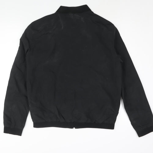 JACK & JONES Mens Black Bomber Jacket Jacket Size L Zip