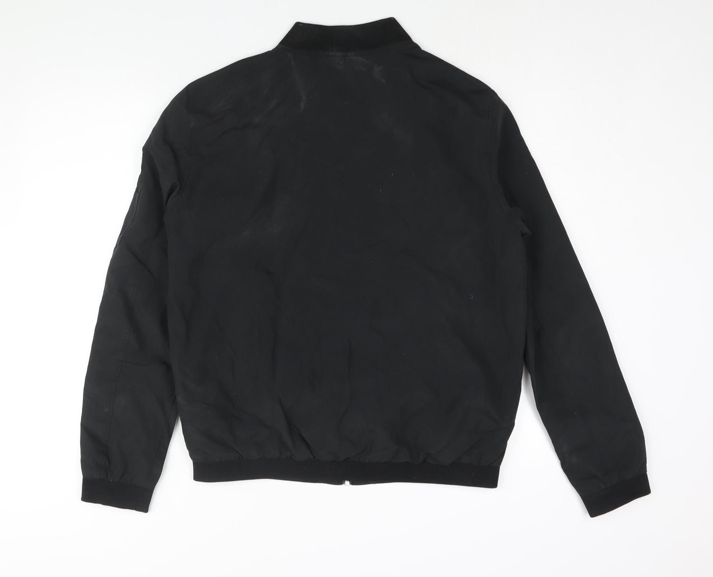 JACK & JONES Mens Black Bomber Jacket Jacket Size L Zip