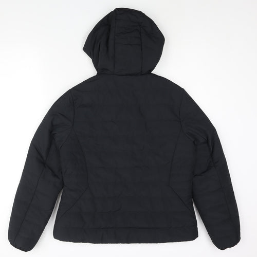 GOODMOVE Womens Black Puffer Jacket Jacket Size 14 Zip