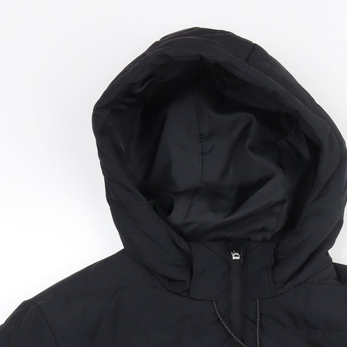 GOODMOVE Womens Black Puffer Jacket Jacket Size 14 Zip