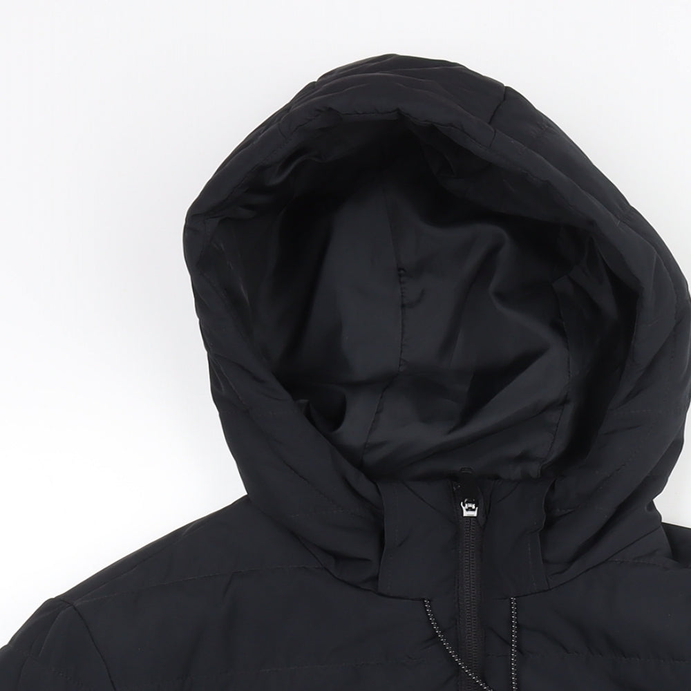 GOODMOVE Womens Black Puffer Jacket Jacket Size 14 Zip