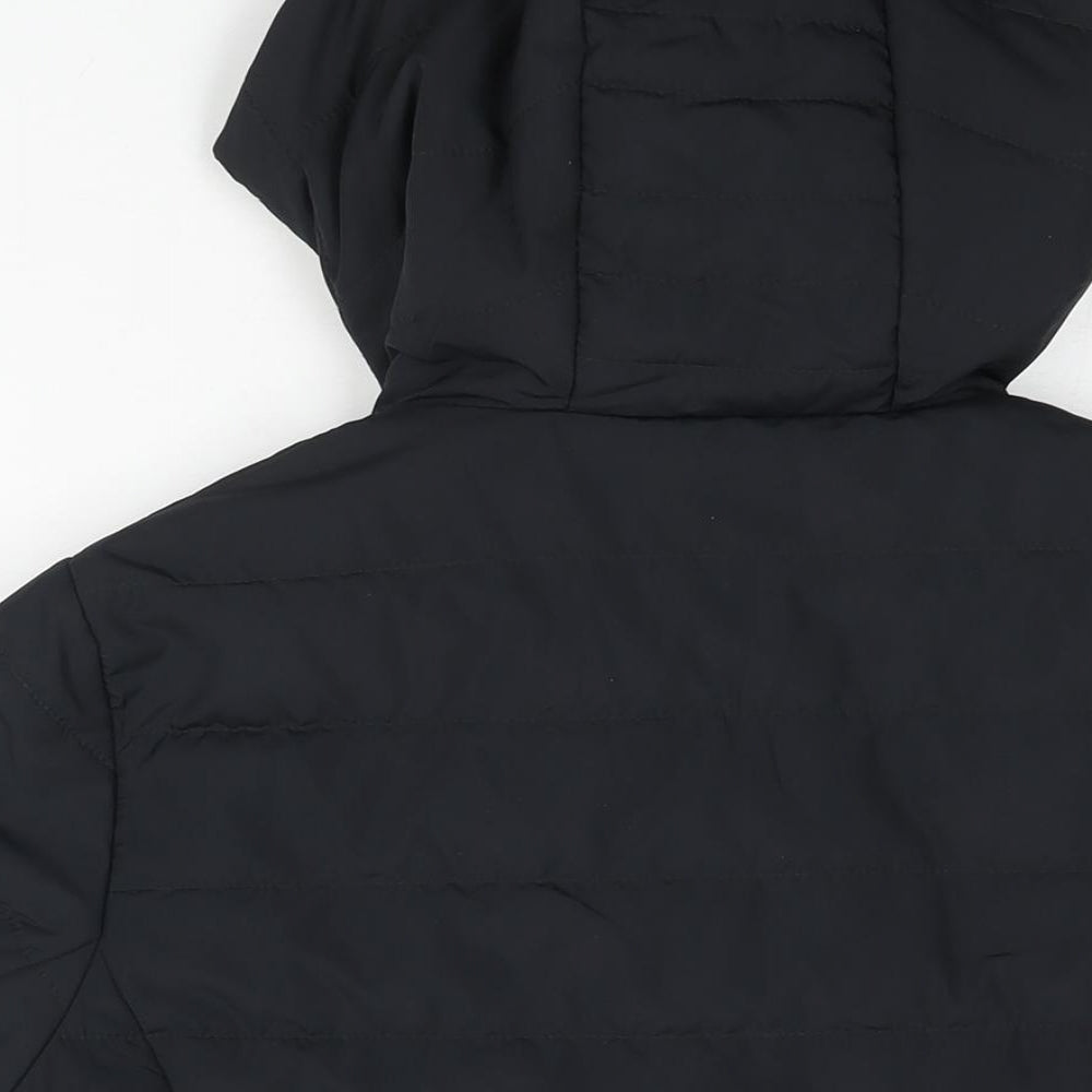 GOODMOVE Womens Black Puffer Jacket Jacket Size 14 Zip