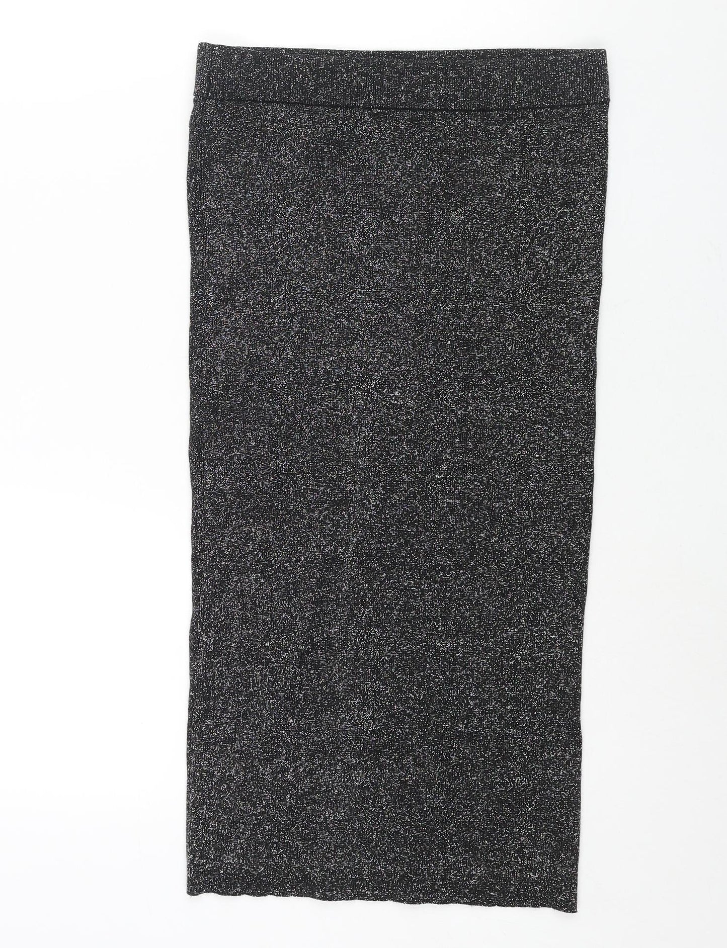 Oasis Womens Black Viscose Straight & Pencil Skirt Size M - Glitter