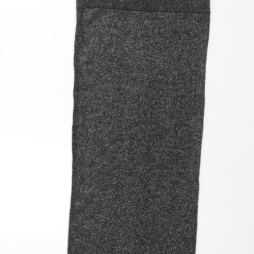 Oasis Womens Black Viscose Straight & Pencil Skirt Size M - Glitter