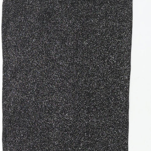 Oasis Womens Black Viscose Straight & Pencil Skirt Size M - Glitter