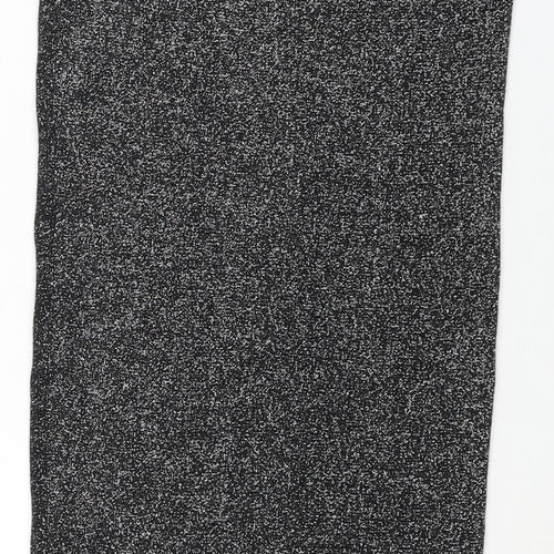 Oasis Womens Black Viscose Straight & Pencil Skirt Size M - Glitter