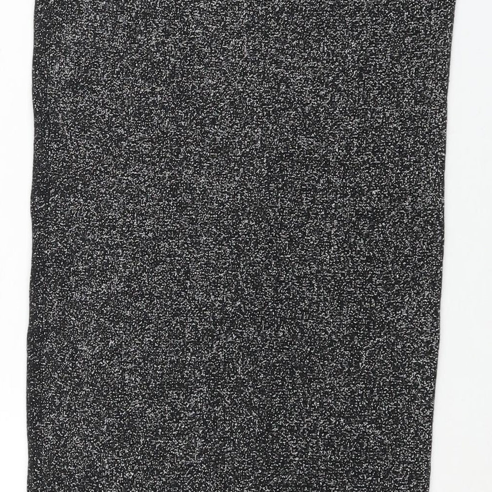 Oasis Womens Black Viscose Straight & Pencil Skirt Size M - Glitter