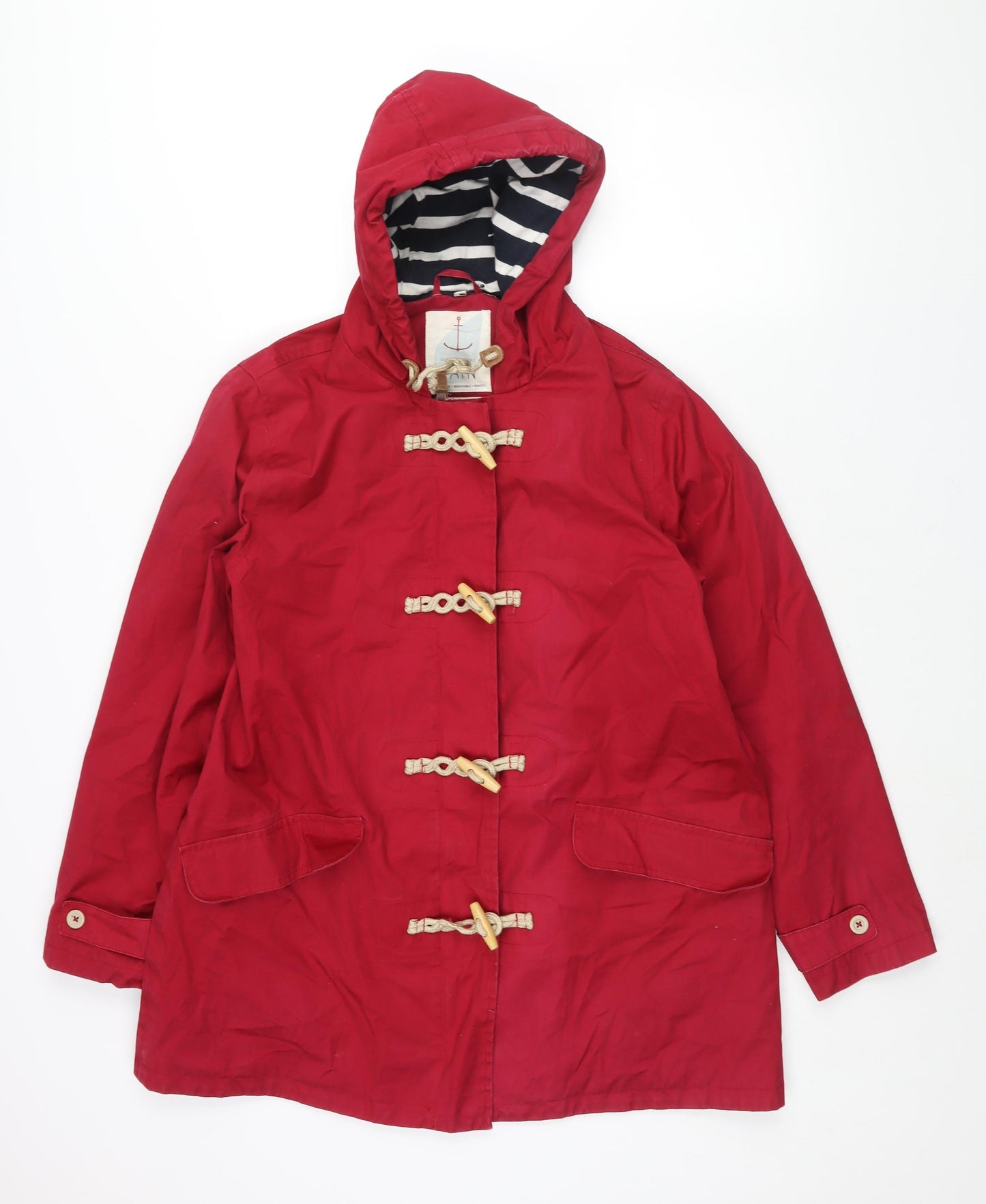 Seasalt Womens Red Rain Coat Coat Size 16 Zip - Toggle Waterproof Breathable