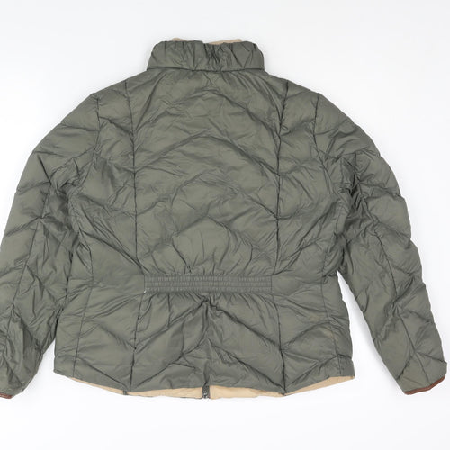 Per Una Womens Green Puffer Jacket Jacket Size 16 Zip