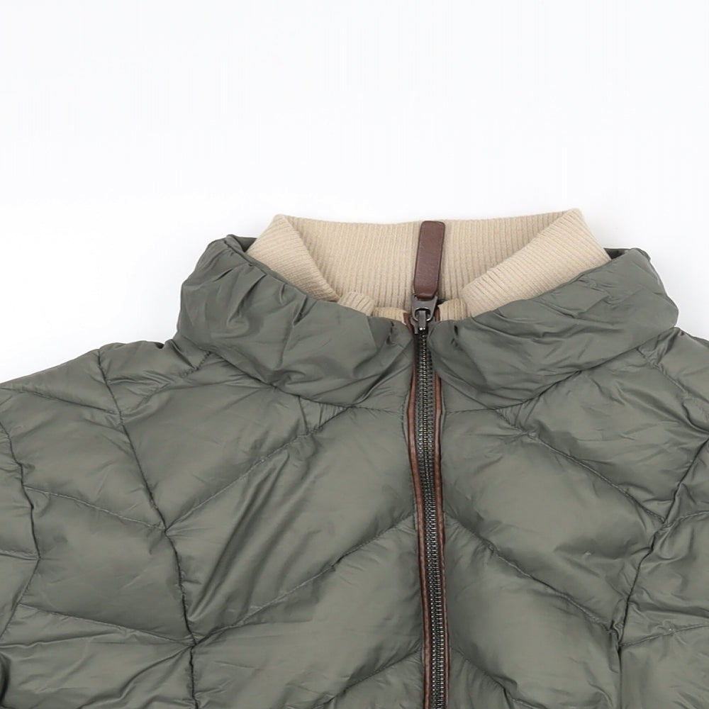 Per Una Womens Green Puffer Jacket Jacket Size 16 Zip