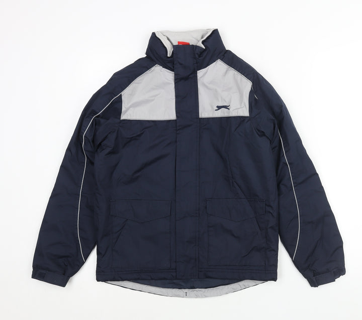 Slazenger Boys Blue Colourblock Rain Coat Coat Size 11-12 Years Zip - Logo