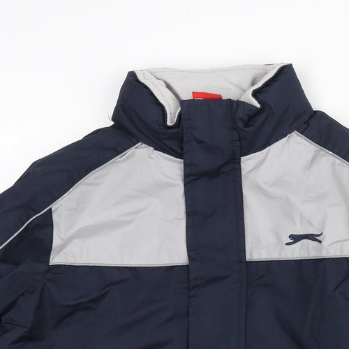 Slazenger Boys Blue Colourblock Rain Coat Coat Size 11-12 Years Zip - Logo