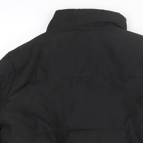 PRETTYLITTLETHING Womens Black Puffer Jacket Jacket Size 6 Zip