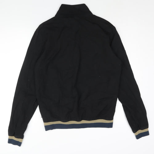 JUNK de LUXE Mens Black Bomber Jacket Jacket Size M Zip - Logo