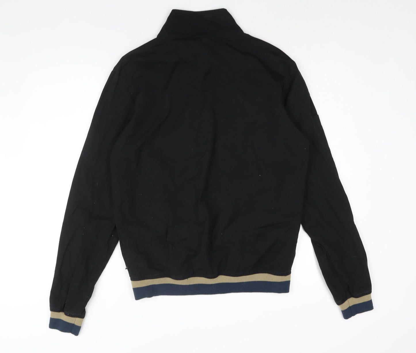 JUNK de LUXE Mens Black Bomber Jacket Jacket Size M Zip - Logo