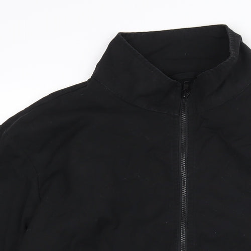 JUNK de LUXE Mens Black Bomber Jacket Jacket Size M Zip - Logo