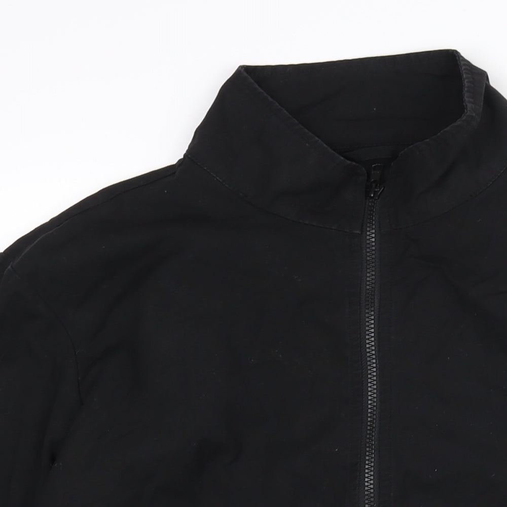 JUNK de LUXE Mens Black Bomber Jacket Jacket Size M Zip - Logo